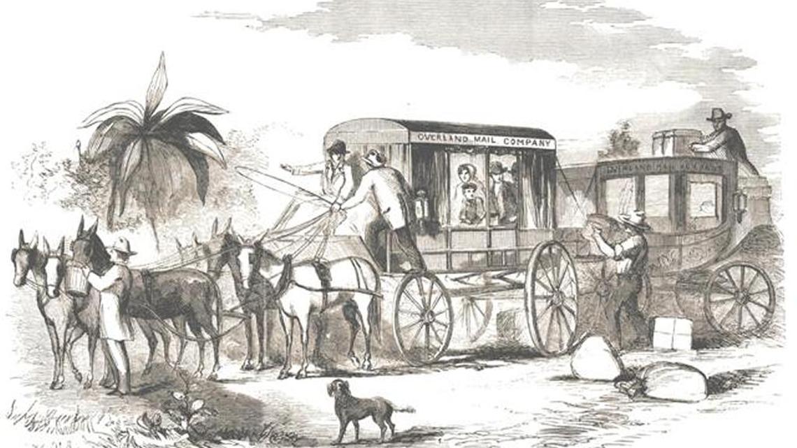 Stagecoaches offered a fast but painful ride in the 1850s