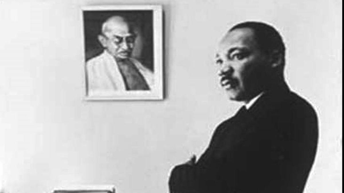 The Rev. Dr. Martin Luther King Jr. had a portrait of Mahatma Gandhi hanging on his office wall. Both were men who practiced nonviolent opposition to oppression.