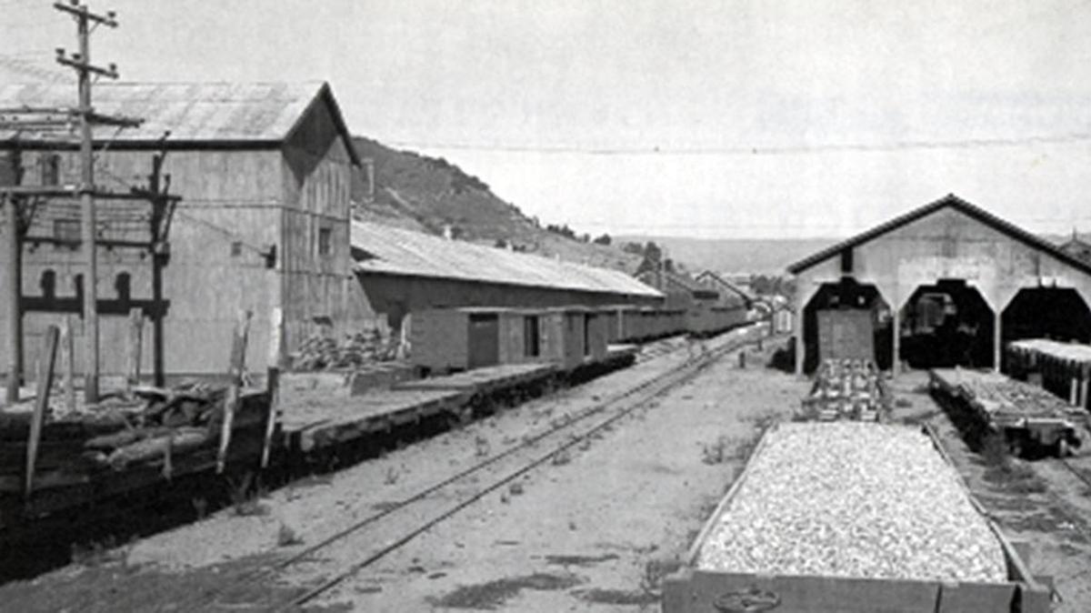The “Bean Cleaning Tower” at Pacific Coast Railway’s warehouse that stood in San Luis Obispo from the 1914 until 1989.