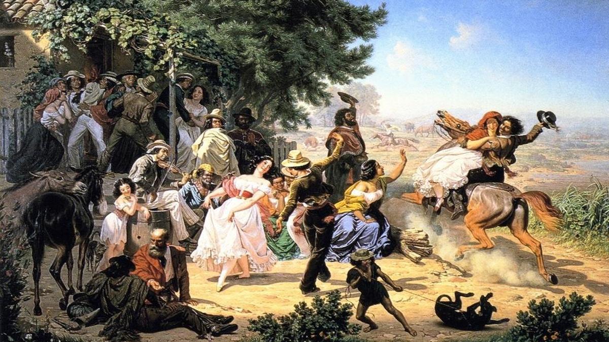 “The Fandango,” an 1873 oil painting by artist Charles Christian Nahl (1818-1878).