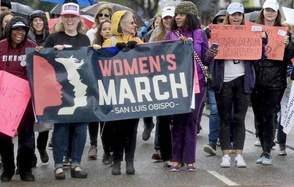 Thousands of people turned out Saturday, Jan. 21, 2017, to participate in the first Women’s March San Luis Obispo, which included a rally at Mitchell Park.
