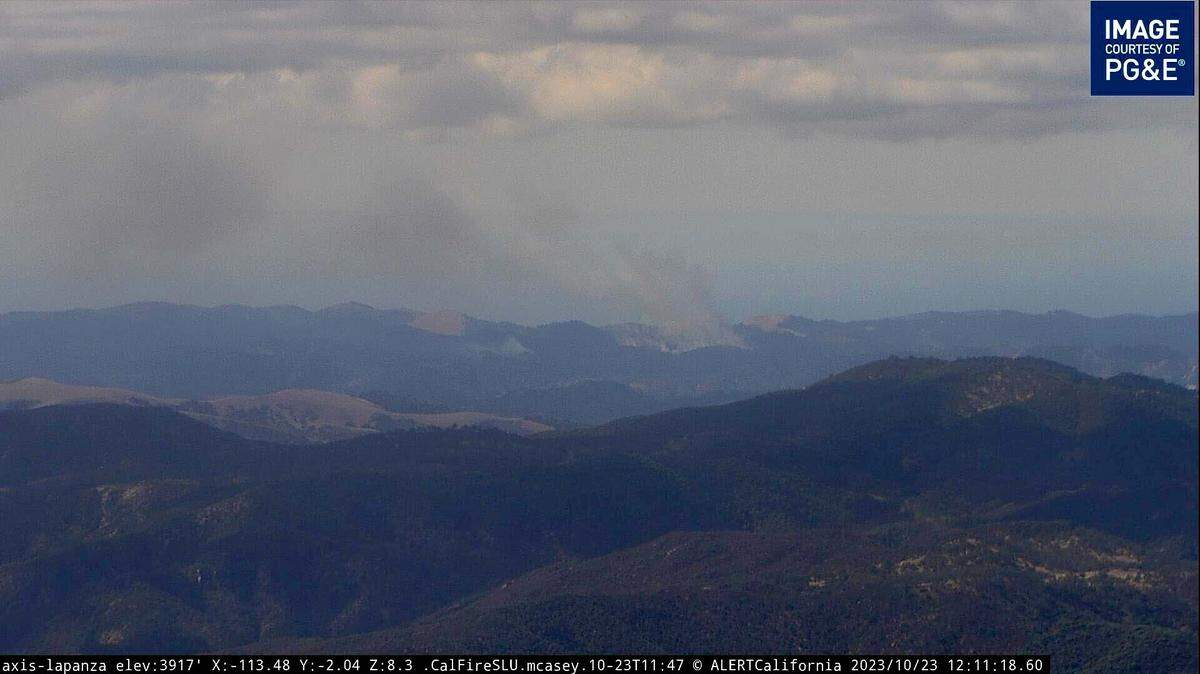 Cal Fire is conducting a controlled burn in the hills east of Arroyo Grande on Monday, Oct. 23, 2023. The burn is planned through Friday.
