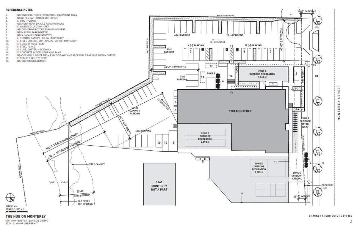 The Hub will take an existing 12,000-square-foot building at the former Daylight Home and Patio site on Monterey Street in San Luis Obispo and renovate the inside to include a bar and tavern, restaurant, shopping and indoor live entertainment. The outside of The would feature a number of food trucks, a coffee cart, a bike display and outdoor activities like games, barbecue and even ax-throwing.