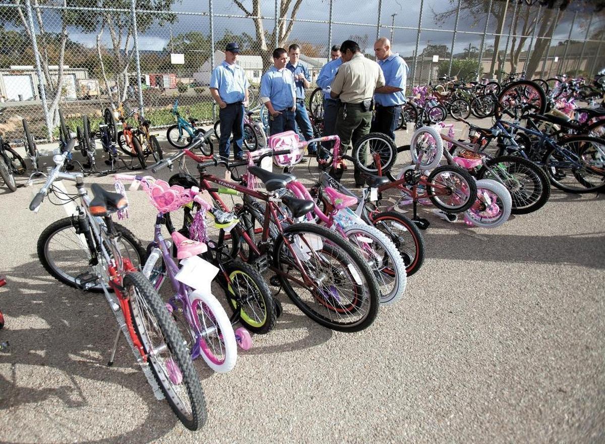 Every year since 1989, Sheriff’s Honor Farm inmates have refurbished bikes donated by the community to give to underprivileged local children. Here bikes are gathered for the giveaway in 2013.