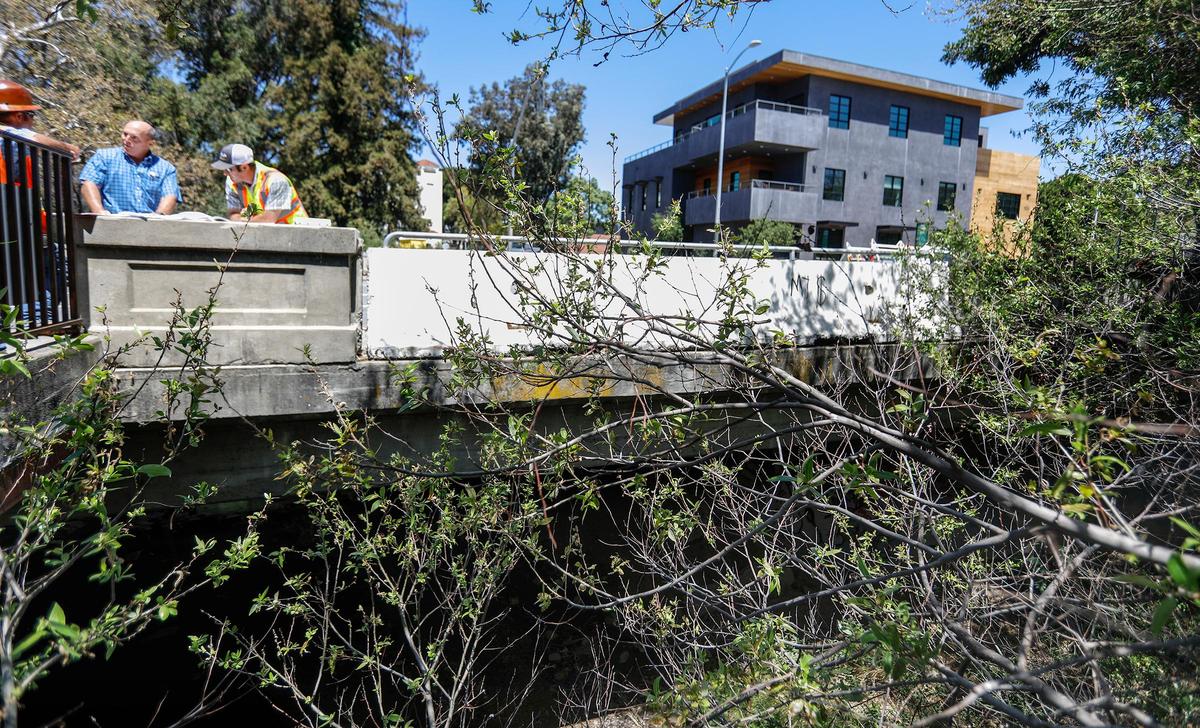 The Marsh Street bridge was first built in 1909. It’s finally being replaced, after years of planning, by the city because of structural deficiencies. This is the creek tunnel underneath the bridge.