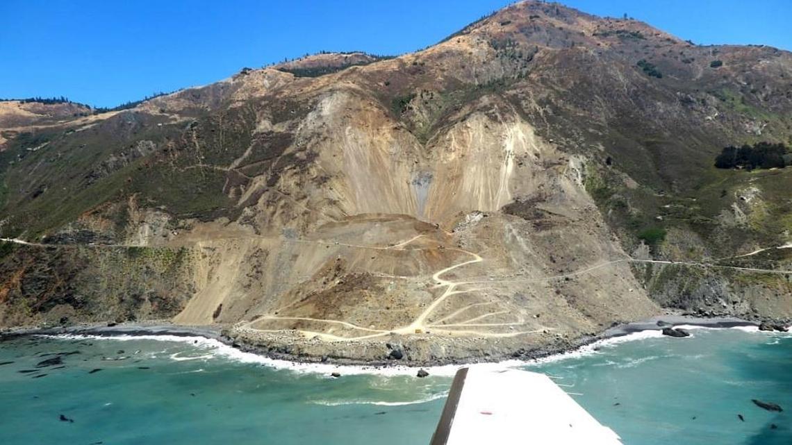 John Madonna took this aerial photo of the Mud Creek Slide on July 17, 2017.