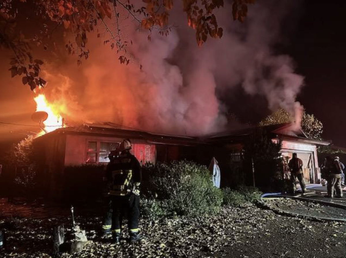An Atascadero home burned in an early morning fire that left the roof collapsed, but all occupants safely evacuated on Nov. 16, 2024.