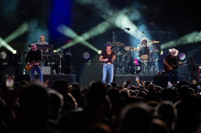 Country music star Tim McGraw performs in concert at the California Mid-State Fair in Paso Robles on Wednesday, July 19, 2023.