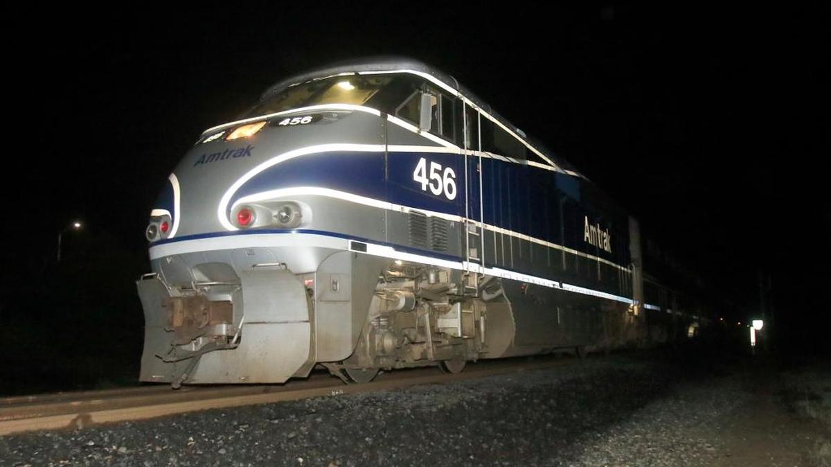 A person was struck by an Amtrak train in San Luis Obispo on Tuesday night. This photo shows a northbound Amtrak train involved in a SLO County fatality in 2016 waiting on the tracks. 