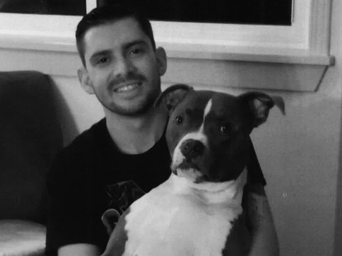 Nick Regalia and his dog Bubs.