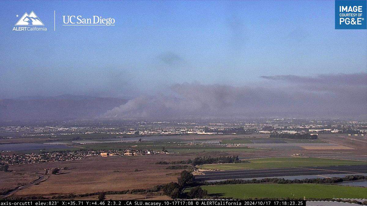 Cal Fire battled a grass fire in the Santa Maria Riverbed on Oct. 17, 2024.