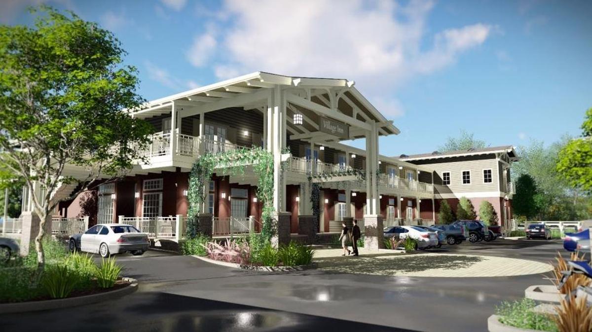 A rendering of the proposed Village Inn on Branch Street.