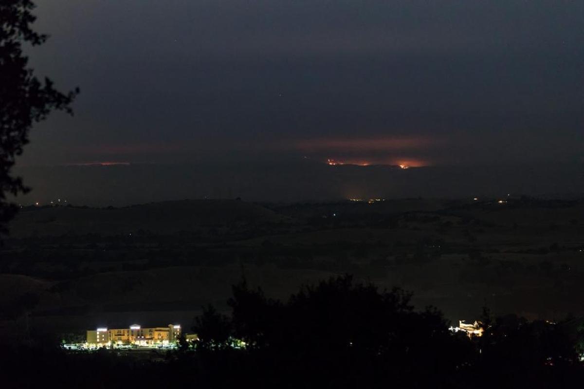 View of the Garza Fire from Atascadero on early Thursday morning. (July 13, 2017)