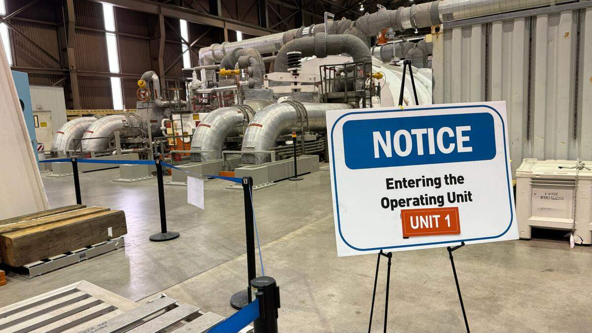 The turbine for Unit 1 at Diablo Canyon nuclear power plant in April 2024.