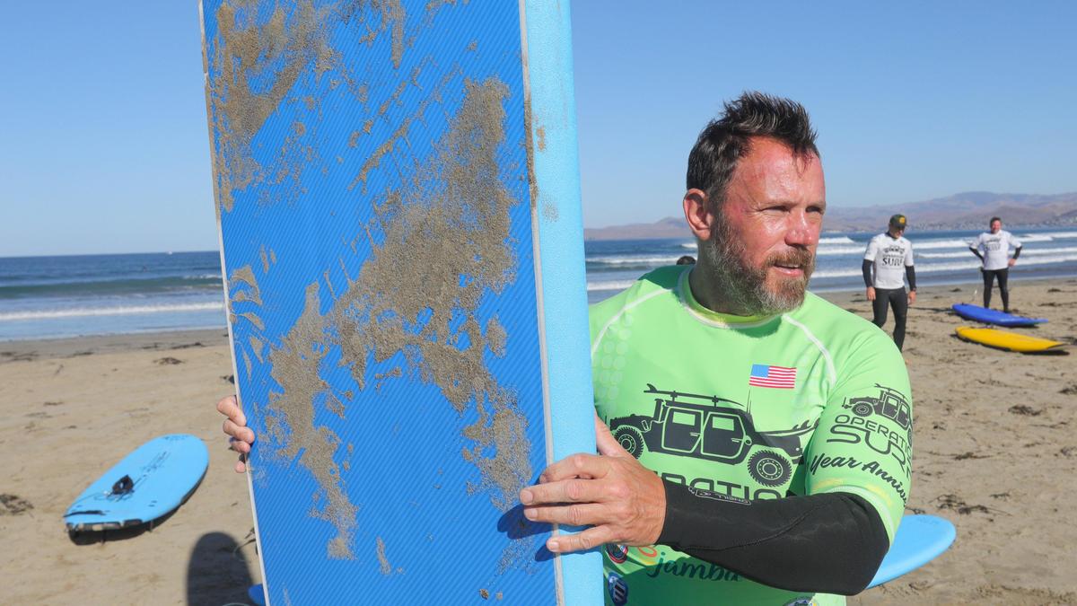Retired U.S. Army Ranger Todd Bamford served in Kosovo, Iraq and Afghanistan, but until participating in this week’s Operation Surf program he had never stood up on a surfboard. The nonprofit was in Morro Bay on Wednesday taking veterans out for their third day of surfing.
