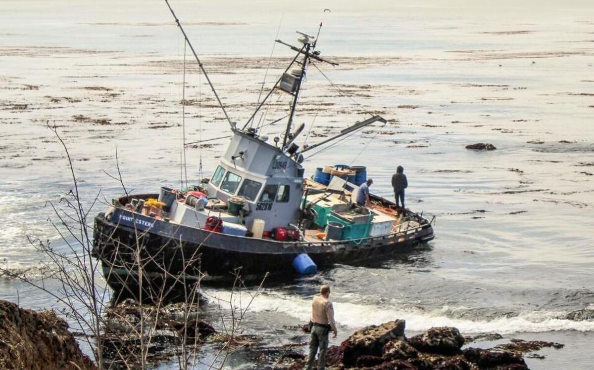 A commercial fishing vessel out of Morro Bay ran aground early Friday, July 28, 2017, near Point Estero off the coast of Cayucos.