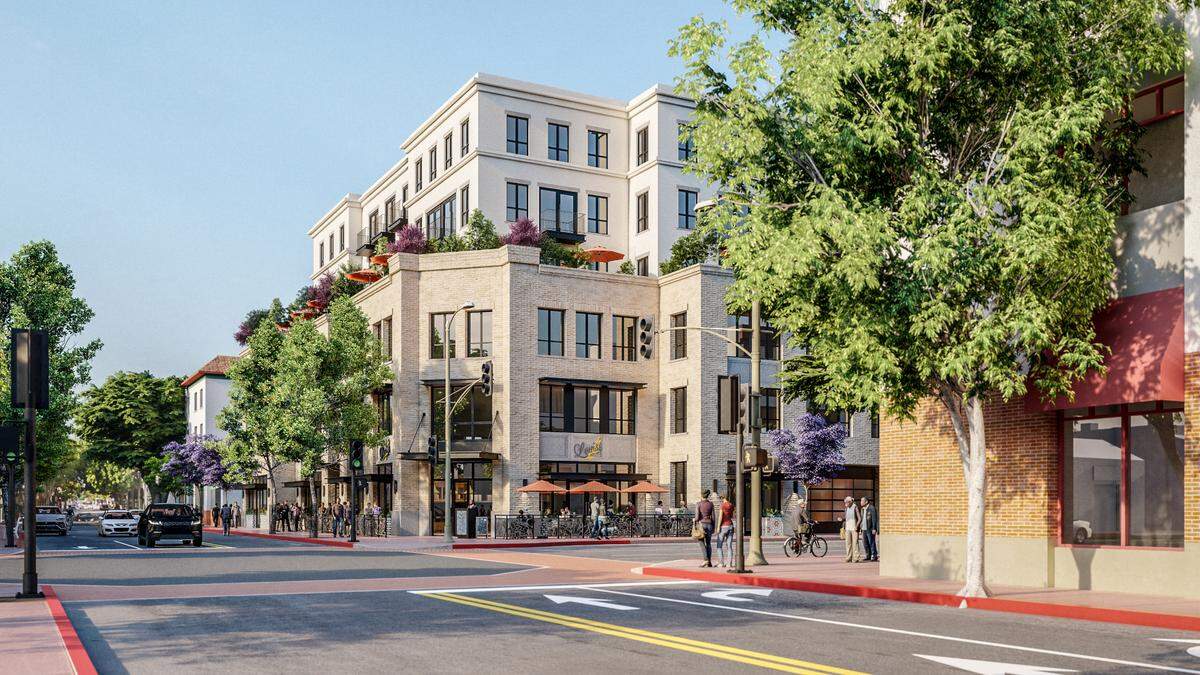 A rendering of the approved new six-story building at 1144 Chorro St. in downtown SLO