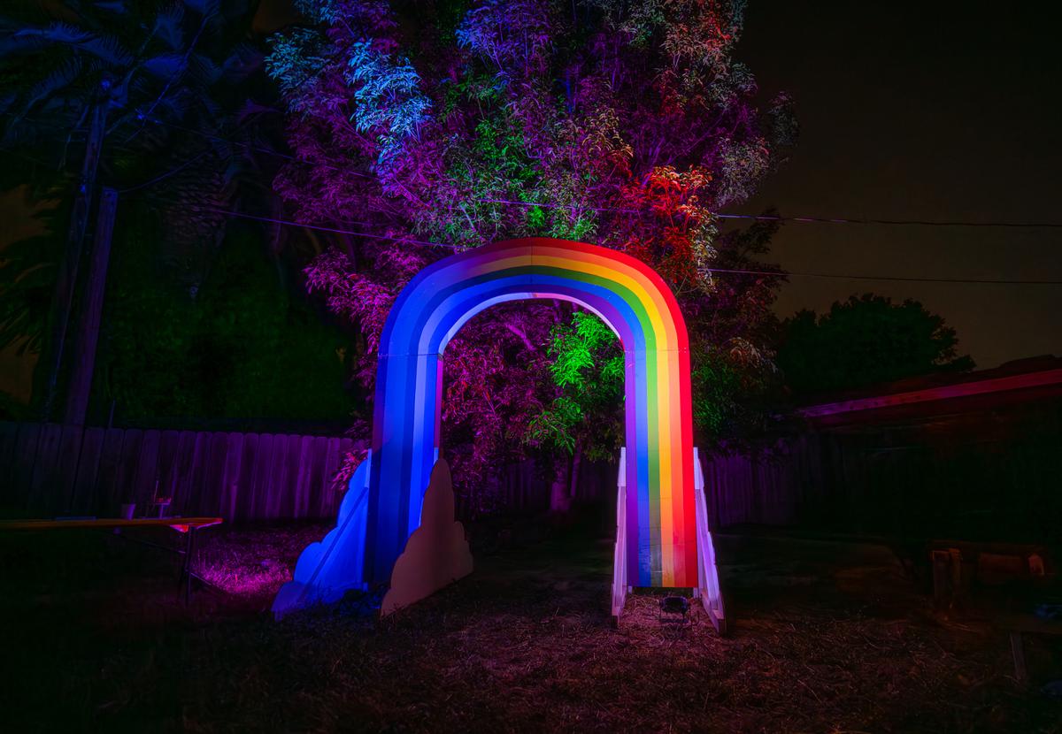 SLO County high school students can pose for photos with Art and Soul SLO’s rainbow arch at the Pride Prom on Saturday, May 20, 2023.