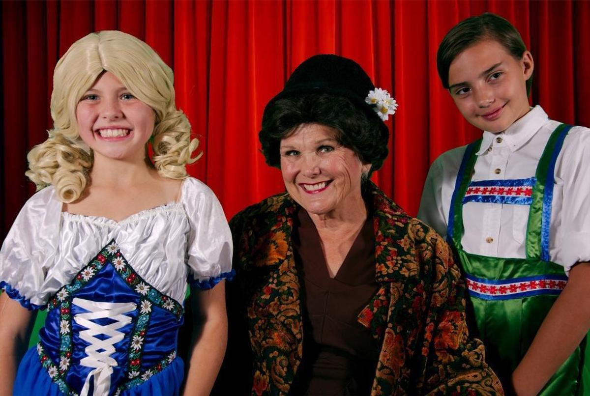 Mama Rose (Sholly Von Stein) pushes her daughters June (Ruth Schulte), left, and Louise (Kaci Wagner), right, into show business in Wine Country Theatre’s production of “Gypsy,” playing at the Park Ballroom in Paso Robles.