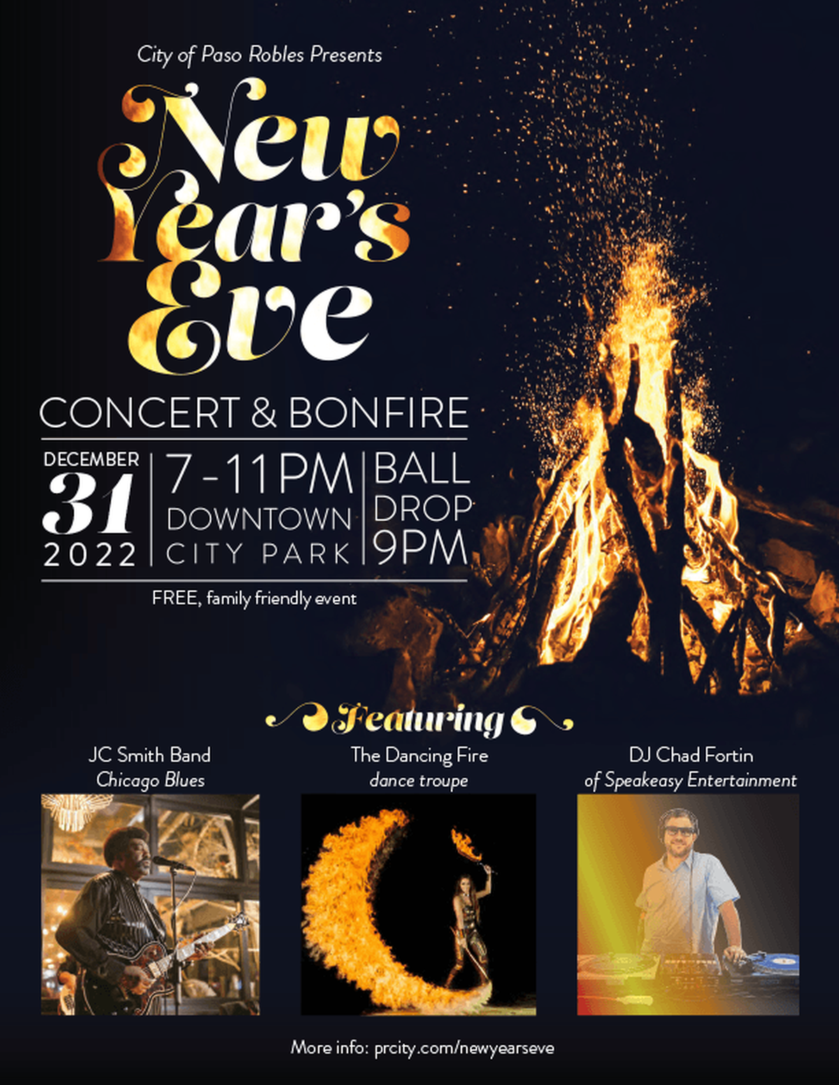 Paso Robles is hosting a New Year’s Eve celebration on Dec. 31, 2022.