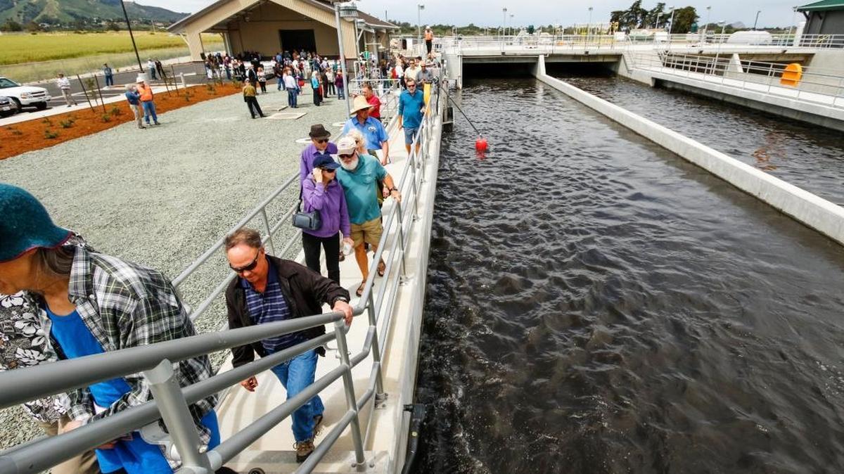Visitors tour the new Los Osos sewage treatment plant during its grand opening in April 2016. 