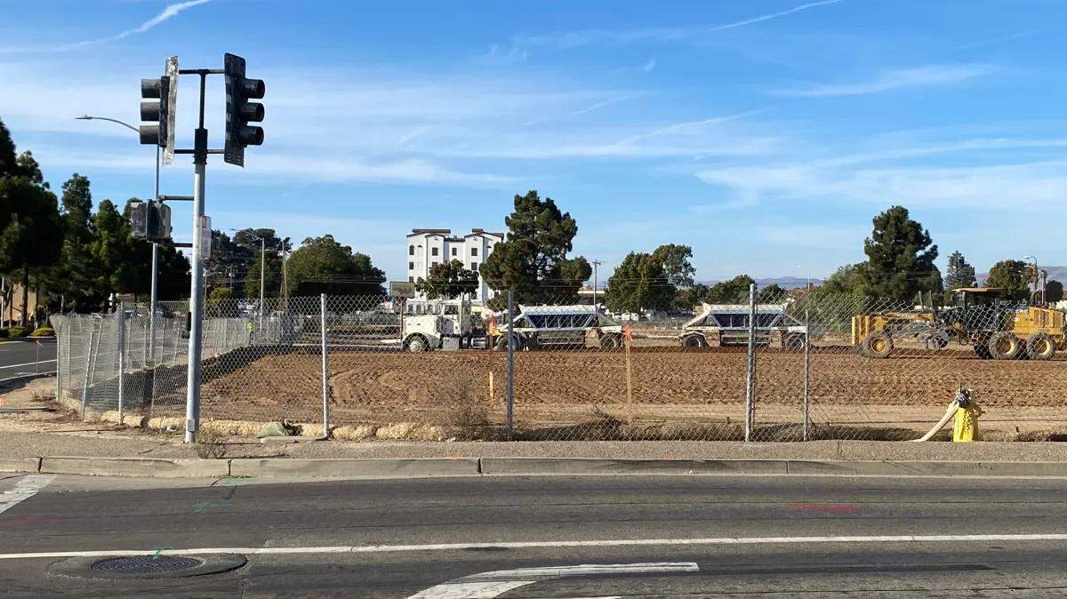 Heavy equipment work has started at the future home of the Department of Motor Vehicles office in Santa Maria.