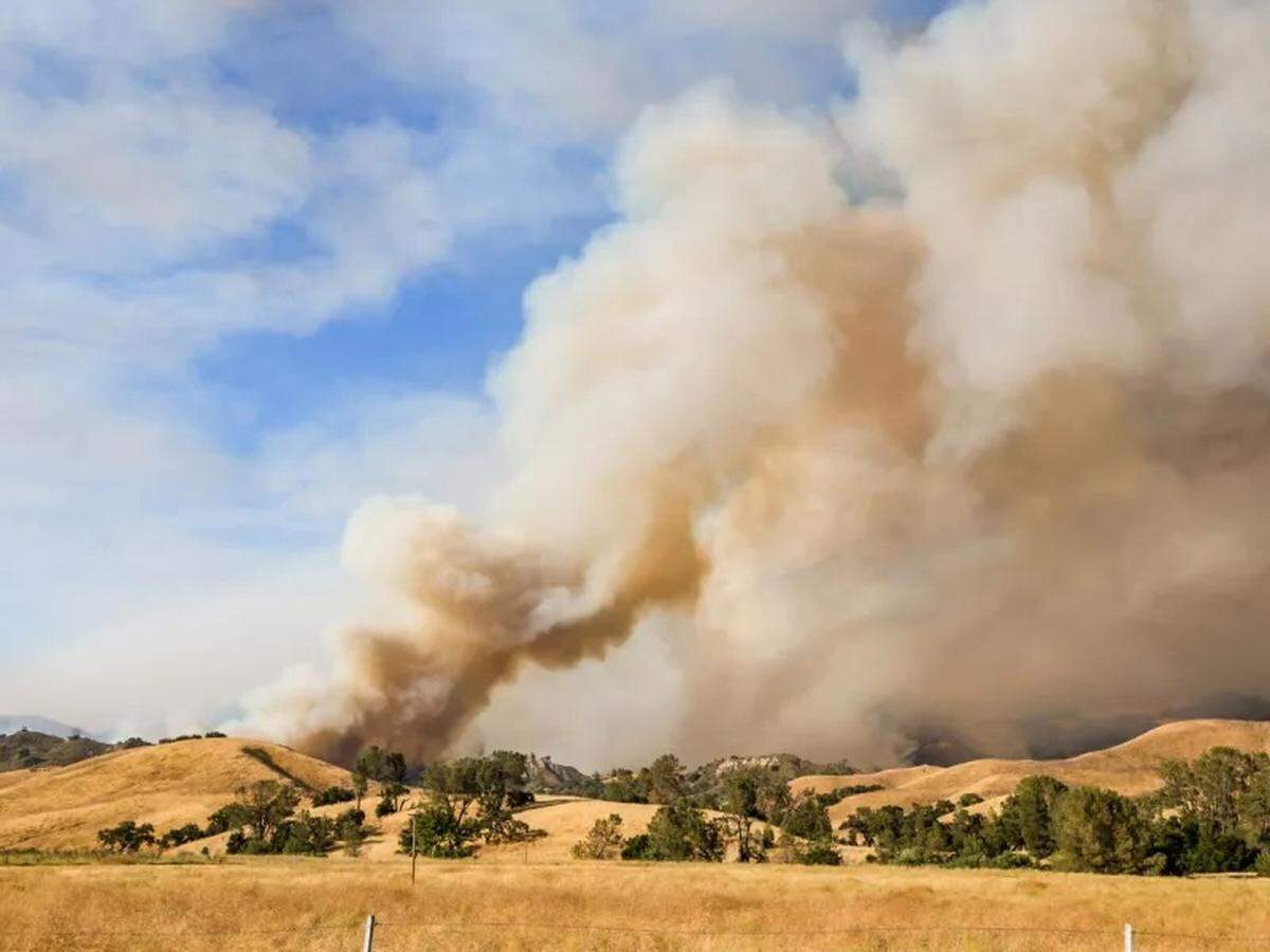 The Lake Fire seen from the Sedgwick Reserve area in the Santa Ynez Valley on Tuesday evening.