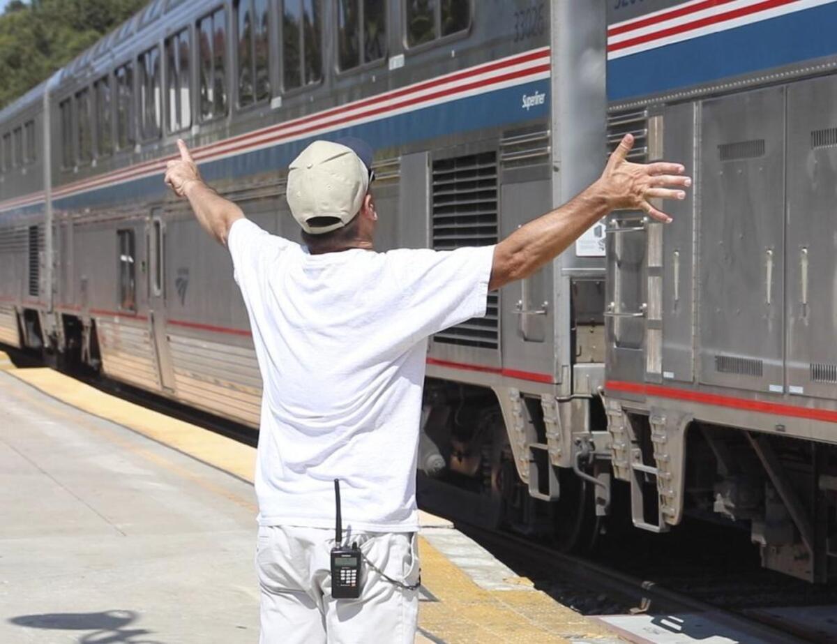 Joshua Phillips has been coming to the Amtrak station in San Luis Obispo for 17 years to greet the northbound and southbound Coast Starlight as it arrives and departs.