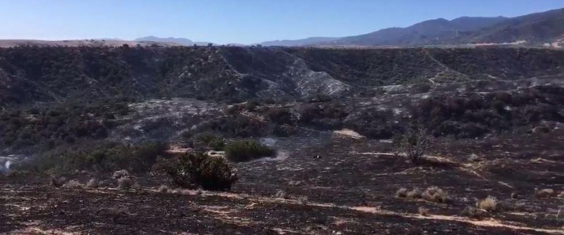 The Wasioja Fire, burning at Highway 166 and Wasioja Road about 50 miles east of Santa Maria in Santa Barbara County, was 70 percent contained as of 1:30 p.m. Sunday, May 21, 2017.