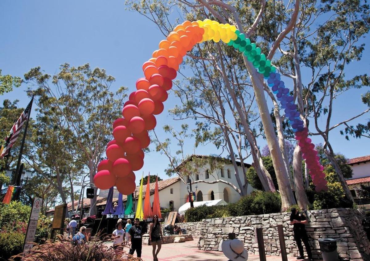 Mission Plaza in San Luis Obispo.