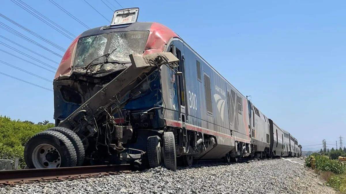 Fifteen people were injured, one seriously, on Wednesday, June 28, 2023, when an Amtrak Coast Starlight passenger train collided with a work truck in Moorpark.