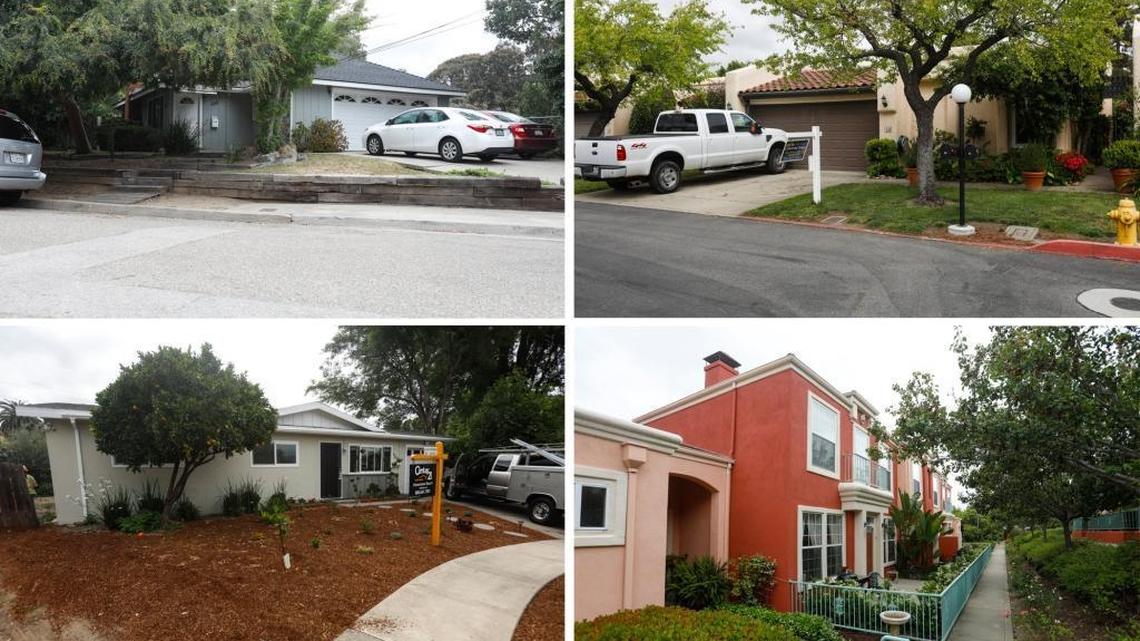 Four San Luis Obispo homes listed near the April SLO County median price of $530,000 include, clockwise from top left: 556 Hathway Ave., $549,000; 58 Los Palos Drive, $520,000; 1749 Pico Court, $549,000; and 2909 Garibaldi Ave., $519,000.