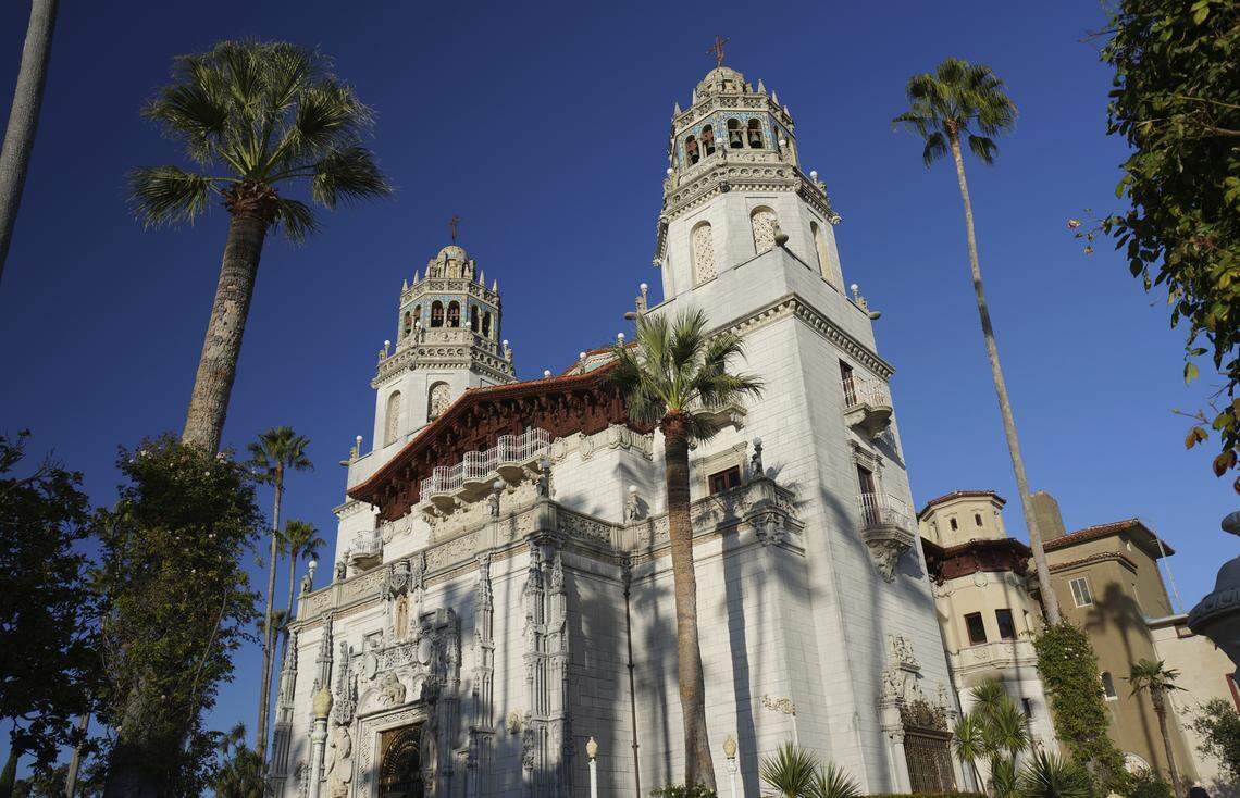 The façade of Casa Grande at Hearst Castle in San Simeon, California. designed by Julia Morgan, as included in a new anthology about the groundbreaking architect.