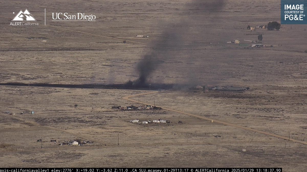 A vegetation fire burned 10 acres and threatened a structure in California Valley on Jan. 29, 2025.