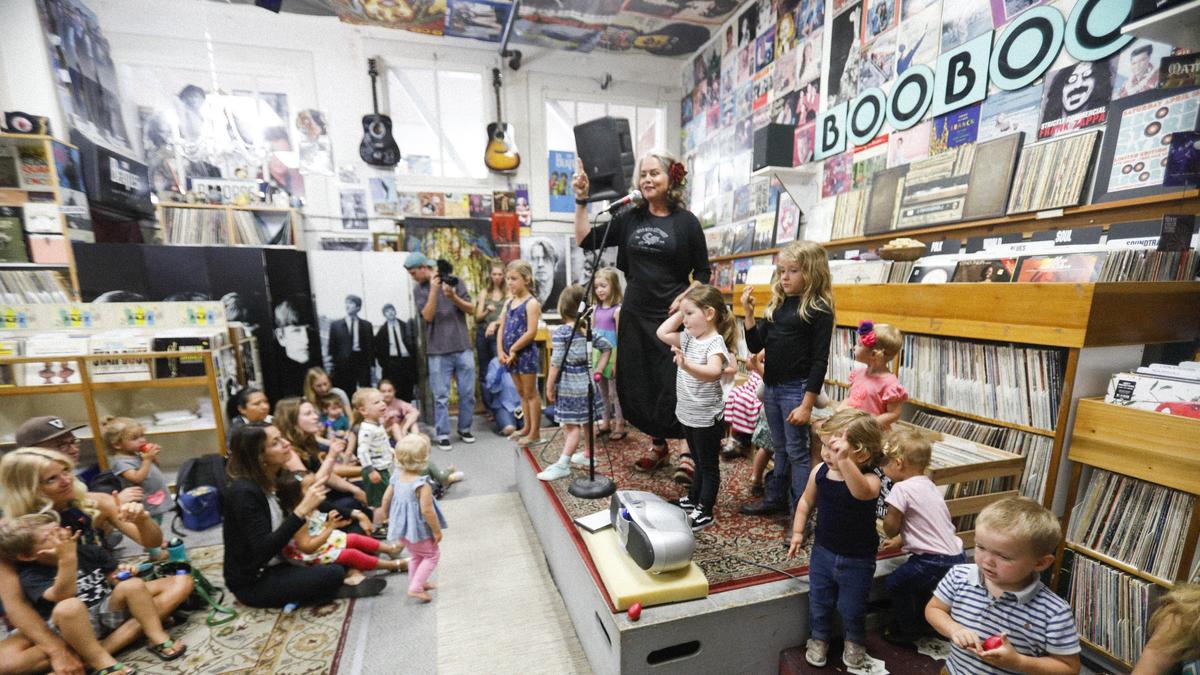 San Luis Obispo Mayor Heidi Harmon has been leading a music time for children at Boo Boo Records in San Luis Obispo for 20 years.