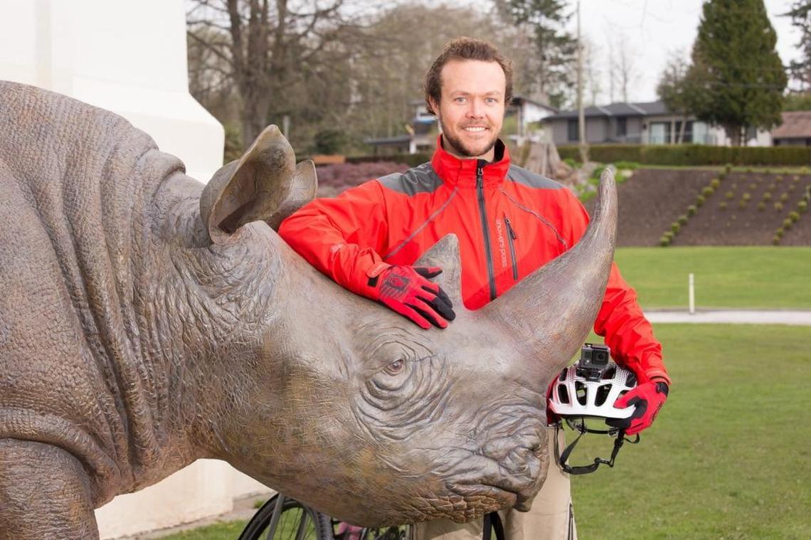 South African Matt Meyer is riding his bicycle down the West Coast pulling a nearly 350-pound rhinoceros replica in an effort to raise funds and awareness for the poaching crisis in his home country. Meyer is expected to pass through San Luis Obispo County early next week.