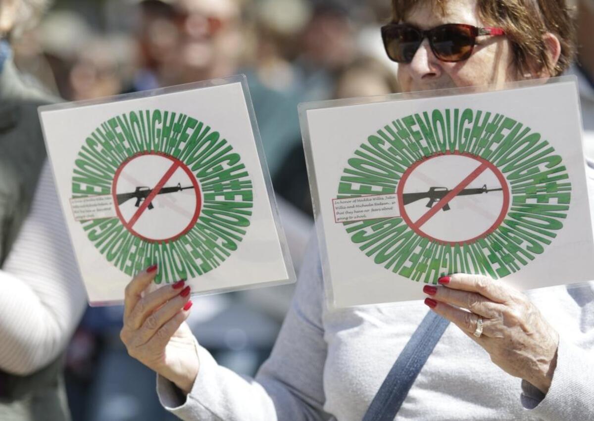 The March for Our Lives began in Mitchell Park in San Luis Obispo, Saturday, March 24, 2018 and wound its way around downtown San Luis Obispo.