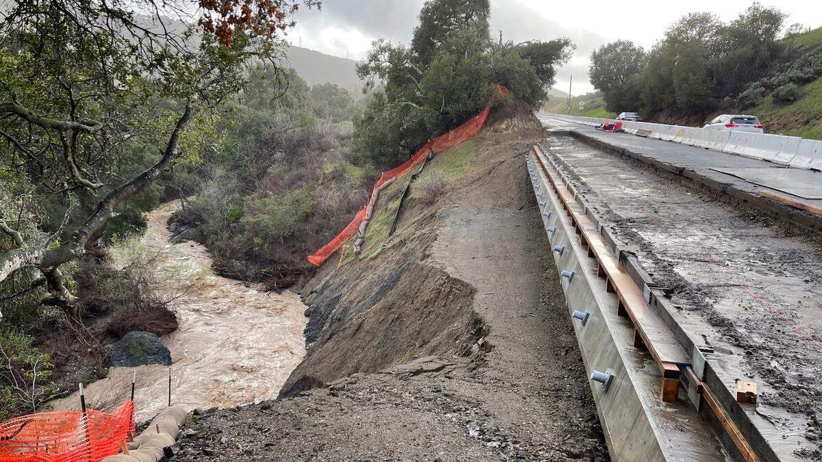 One lane has been closed on Highway 41 since September with a stoplight and alternating traffic while Caltrans works to repair the embankment along Morro Creek.