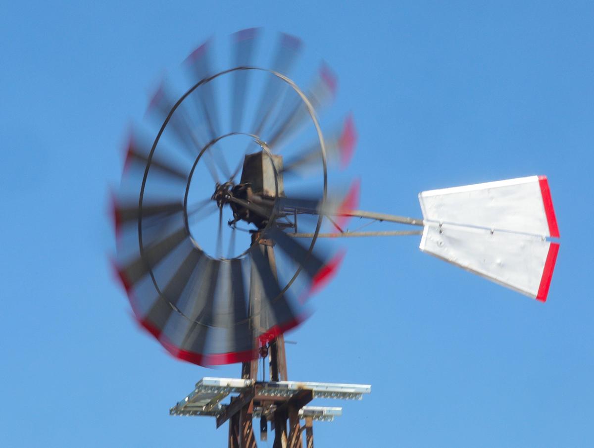 The new windmill spins at the Octagon Barn Center. The facility is about to open after years of work to save the historic structure south of San Luis Obispo.