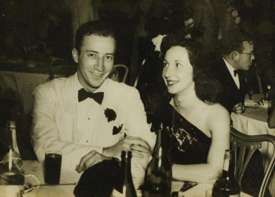 Louis “Lou” Tedone and his late wife, Grace, celebrate his graduation from medical school in 1947. Now a retired San Luis Obispo pediatrician, Lou Tedone crafts dozens of balls of fresh mozzarella cheese every morning for his daughter and son-in-law’s deli, DePalo & Sons in Shell Beach.