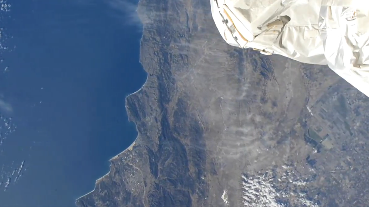 A video from the International Space Station on Friday, Dec. 1, 2023, shows the Oceano Dunes and Estero Bay as two notches on the San Luis Obispo County coastline.
