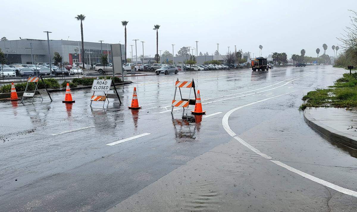 Los Osos Valley Road was closed at Froom Ranch Road in San Luis Obispo on March 14, 2023.