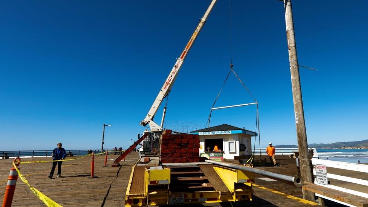The $8.7 million renovation of the Pismo Beach Pier begins on Wednesday, March 15, 2017. The makeover will update and repair parts of the aging structure. Preparation for the work began last week with the removal of the visitor kiosk and other structures.
