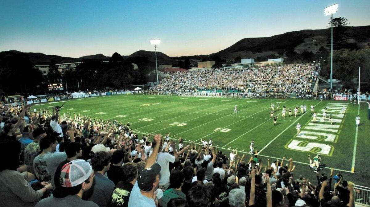 Cal Poly is moving its annual rodeo from the campus arena to Spanos Stadium this year, increasing the capacity from 6,000 to 11,000. A special company will haul in dirt to protect the turf during the event in April.
