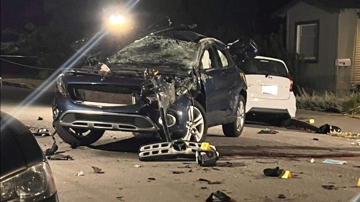 Two people died in a vehicle crash at the intersection of Pismo and Beach streets in San Luis Obispo on May 15, 2024, police said.