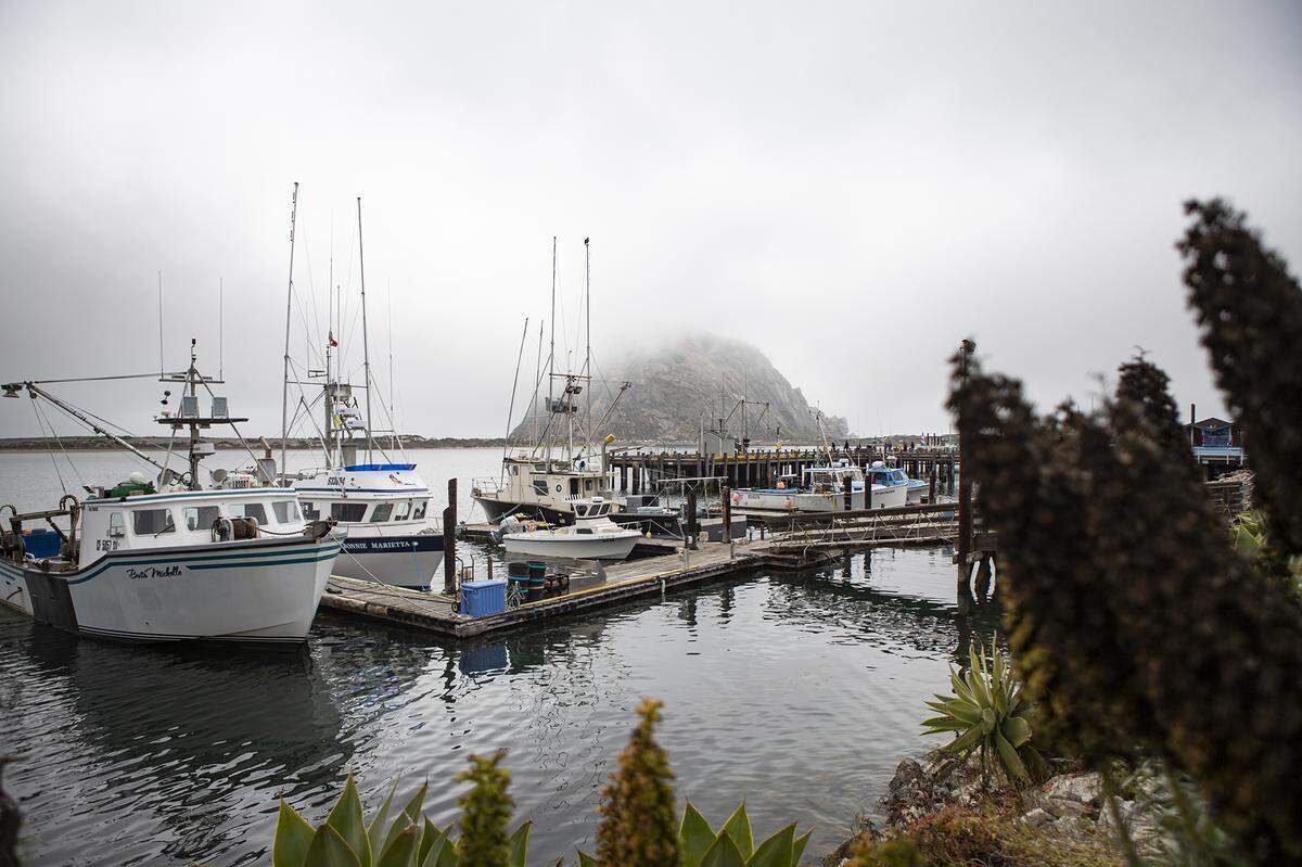 The Morro Bay Harbor, with Morro Rock in the background, is likely to get busier as wind projects ramp up.