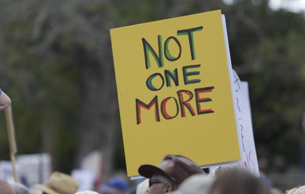The March for Our Lives began in Mitchell Park in San Luis Obispo, Saturday, March 24, 2018 and wound its way around downtown San Luis Obispo.