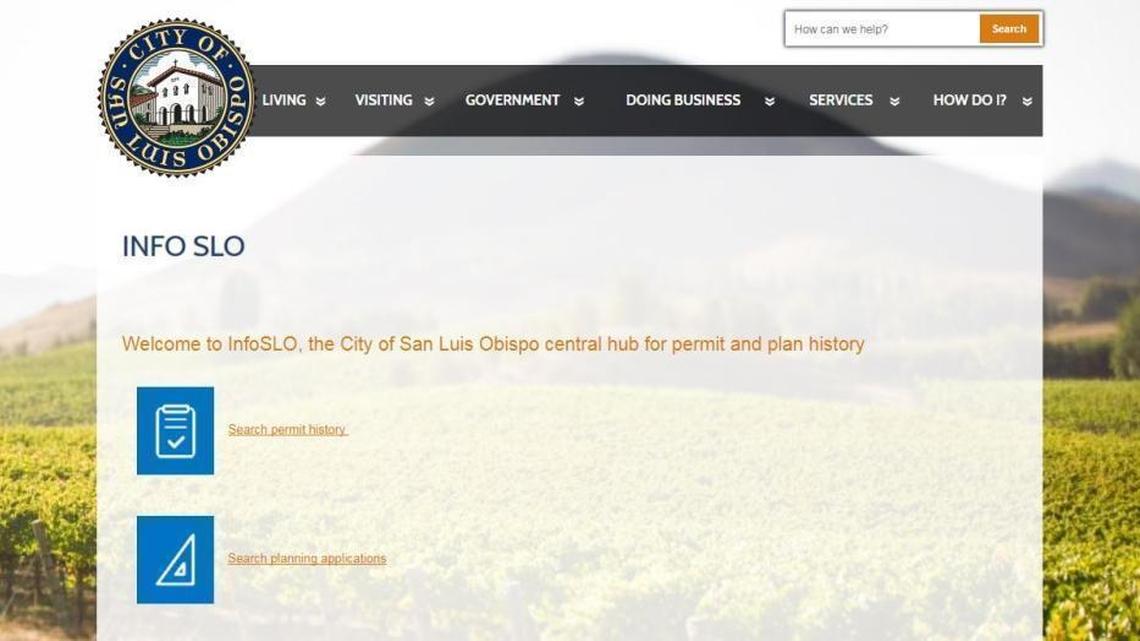 The public can use a city website to search property information in San Luis Obispo.