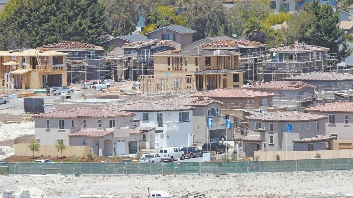 The Village at Pacific West under construction last summer in Pismo Beach, where several large projects are slated to break ground in 2016.