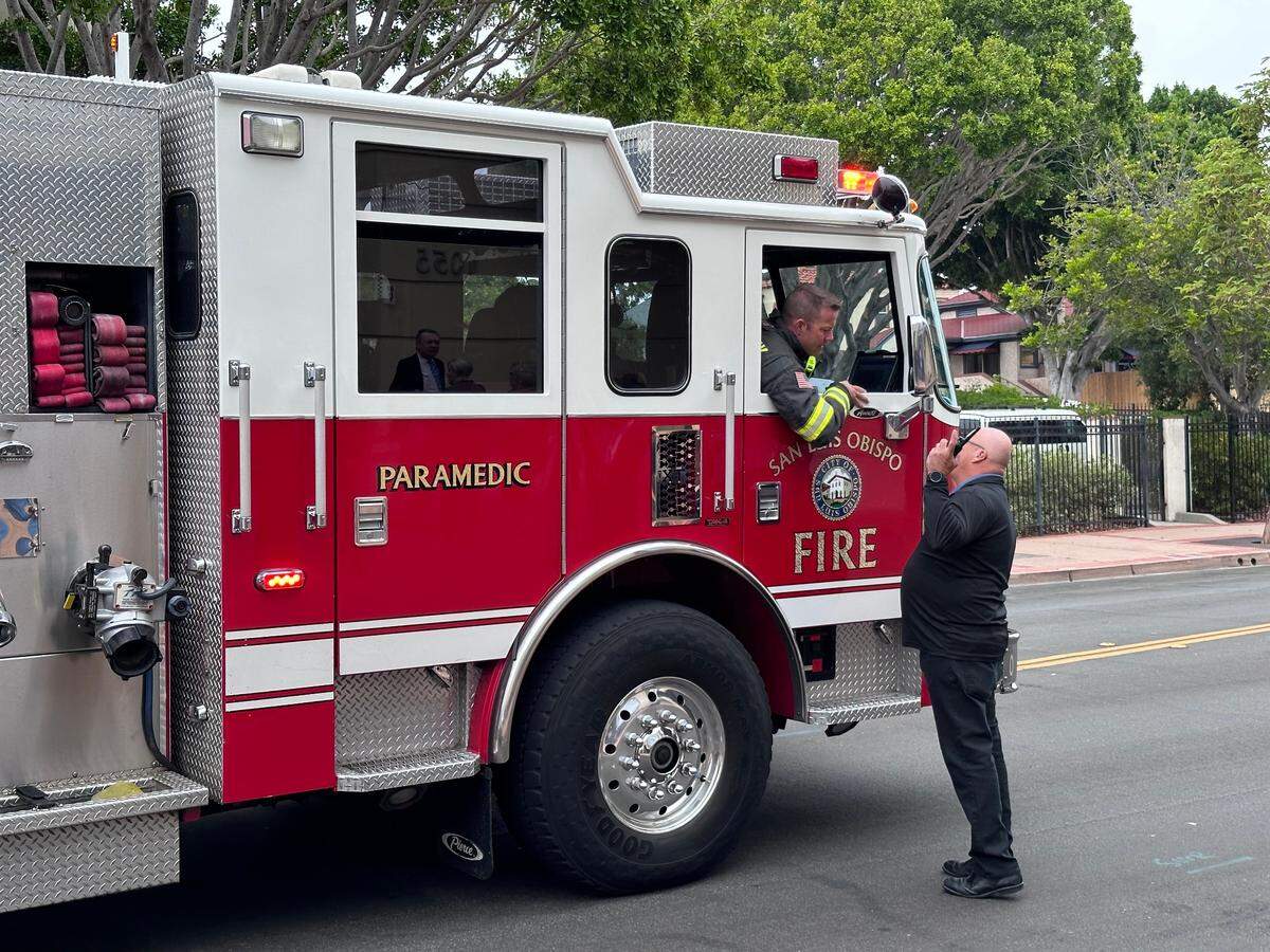 A fire alarm sounded at the San Luis Obispo County Board of Supervisors meeting, prompting the San Luis Obispo City Fire Department to investigate on Tuesday, Sept. 12, 2023.